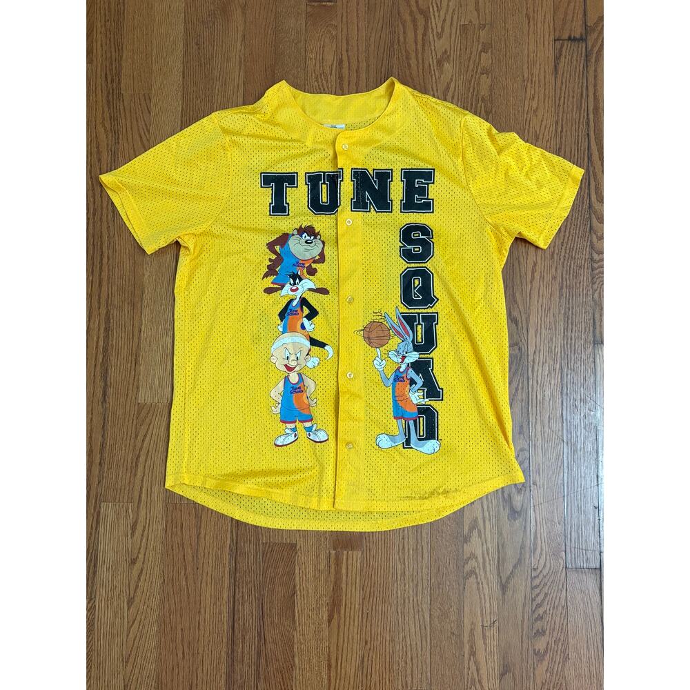 Space Jam A New Legacy Tune Squad Baseball Jersey Yellow Mesh XL Looney Tunes